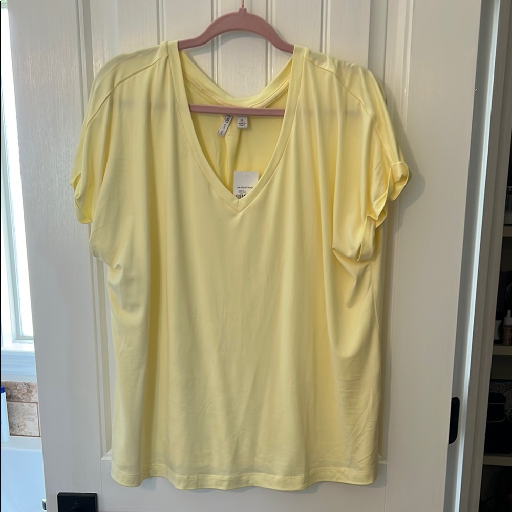JM Collection Yellow Short Sleeve Relaxed T-Shirt